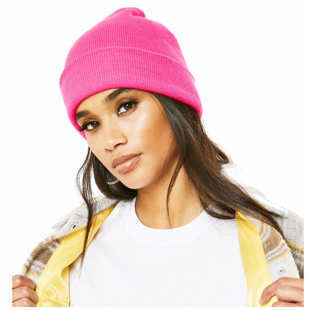 Bright Neon Sugar Pink Beanie - Justin Bieber Pink Hat - Picture 2 of 8